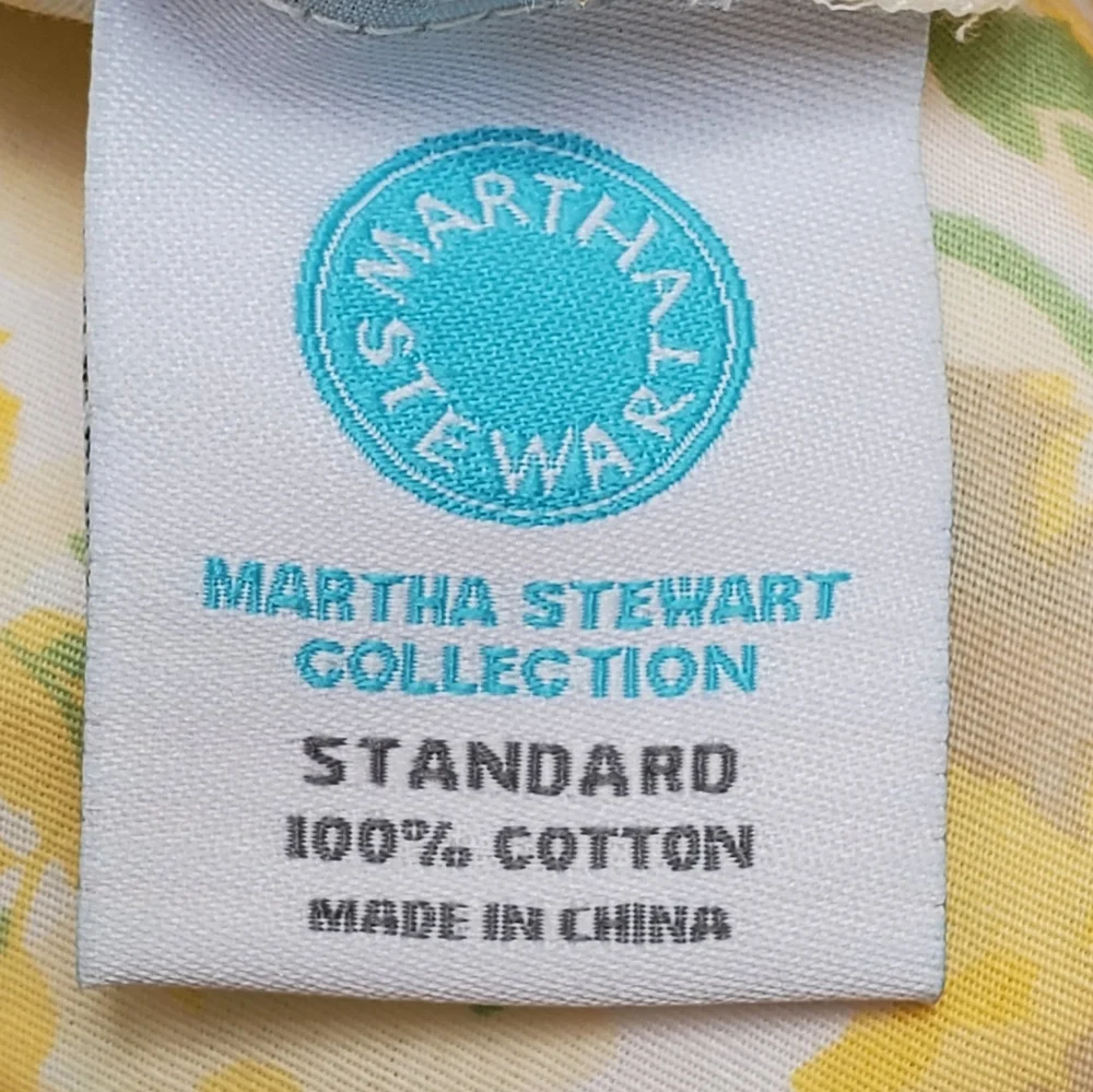 Martha Stewart 100% Cotton Yellow Garden Floral Full Set Of Sheets Pillowcases